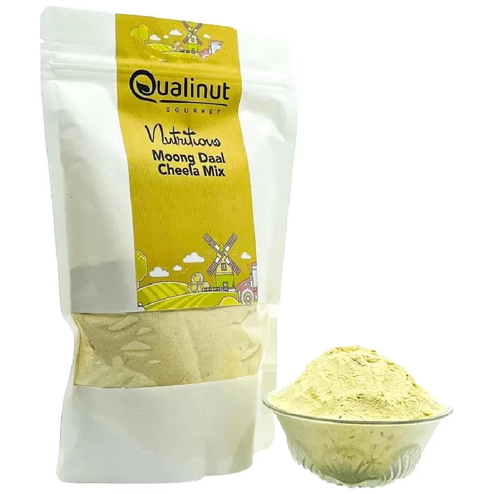 Qualinut Gourmet Nutritious Moong Daal Cheela Mix - Protein Rich, Low Calorie, Delicious Breakfast, 400g Pouch-8.webp